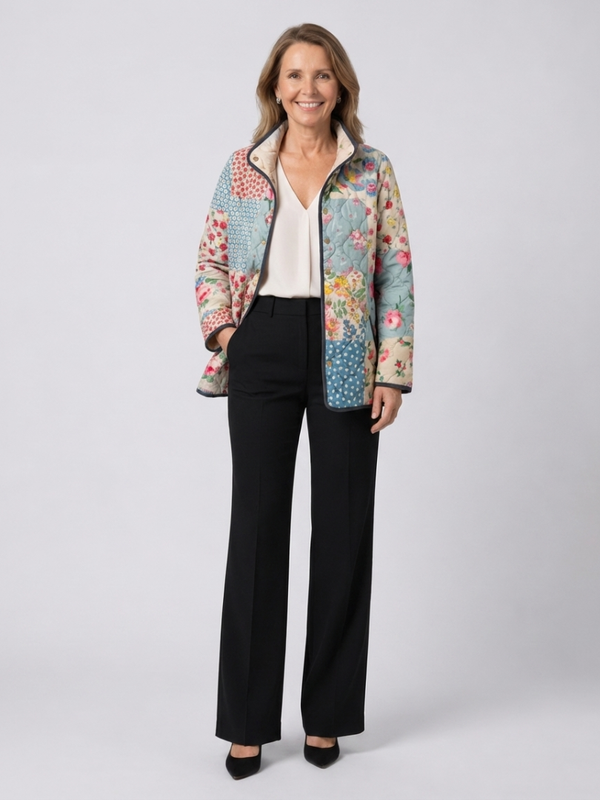 Urszula | giacca trapuntata da donna patchwork floreale
