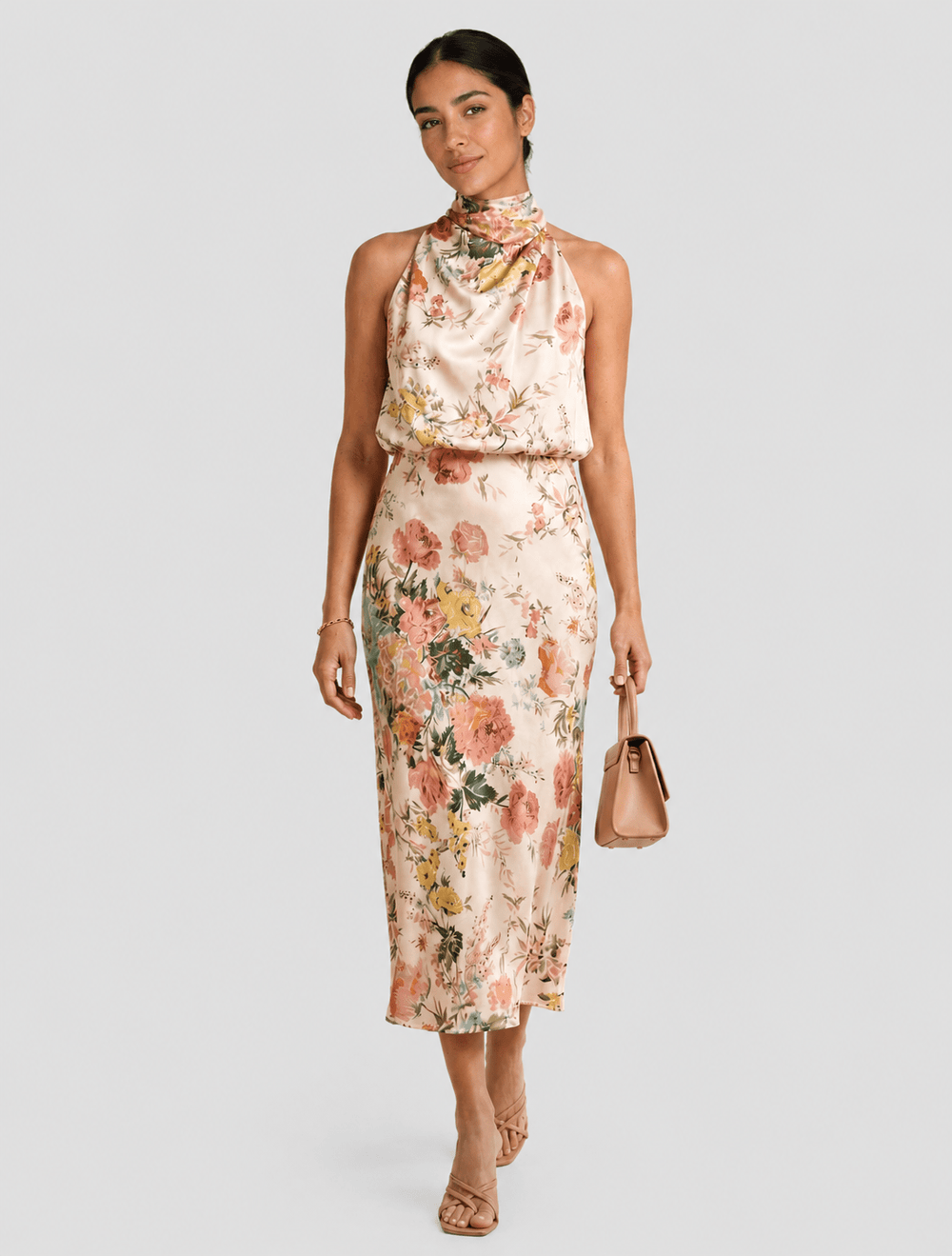 Lisa | Floral Halter Maxi Dress