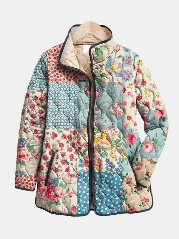 Urszula | giacca trapuntata da donna patchwork floreale