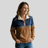 Alvette™ | Pullover con Collo Sherpa e Mezza Zip