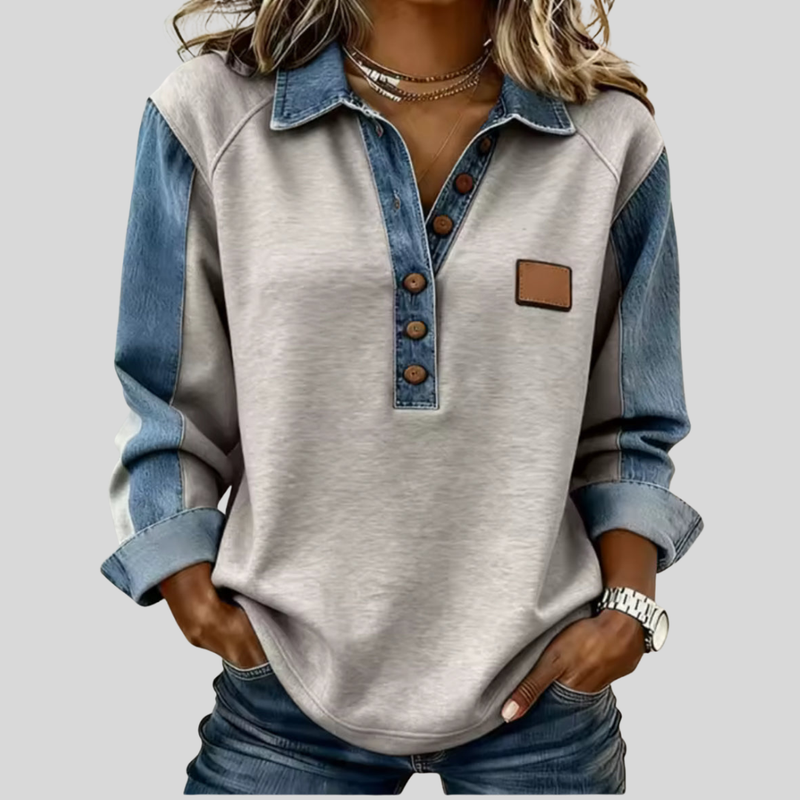 Voxanne™ | Pullover con Colletto in Denim