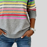 Prismette™ | Felpa a Righe Colorate con Zip Corta