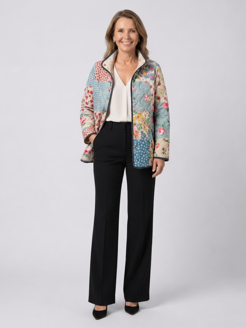 Urszula | giacca trapuntata da donna patchwork floreale