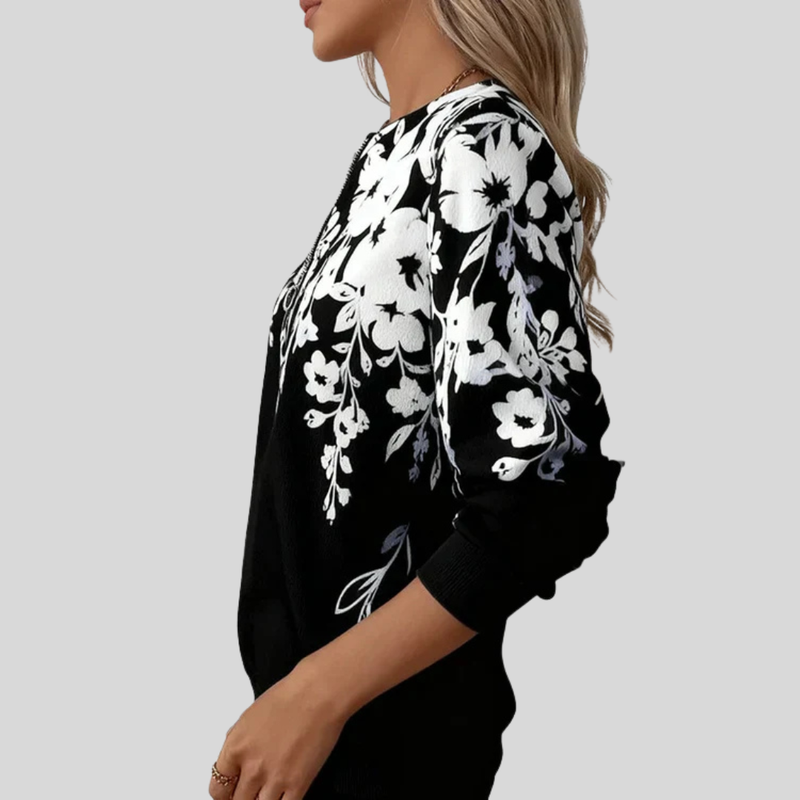 Crimson™ | Felpa con Zip e Stampa Floreale