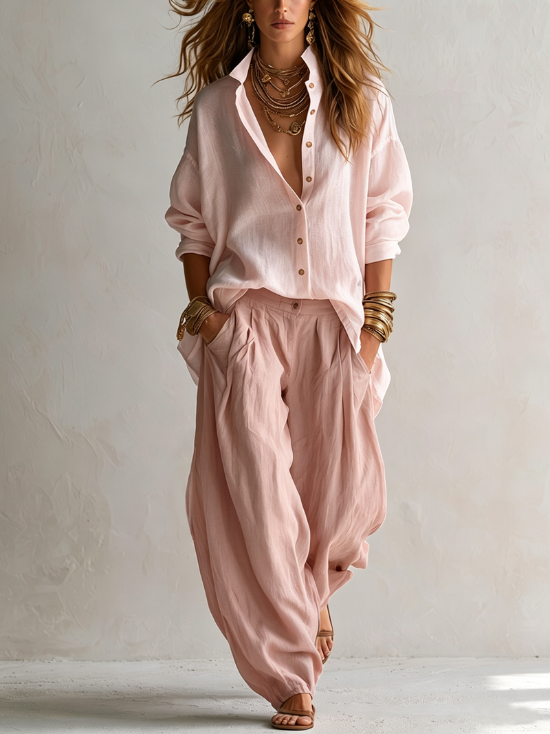 Solange — Coordinato in Lino e Fluido