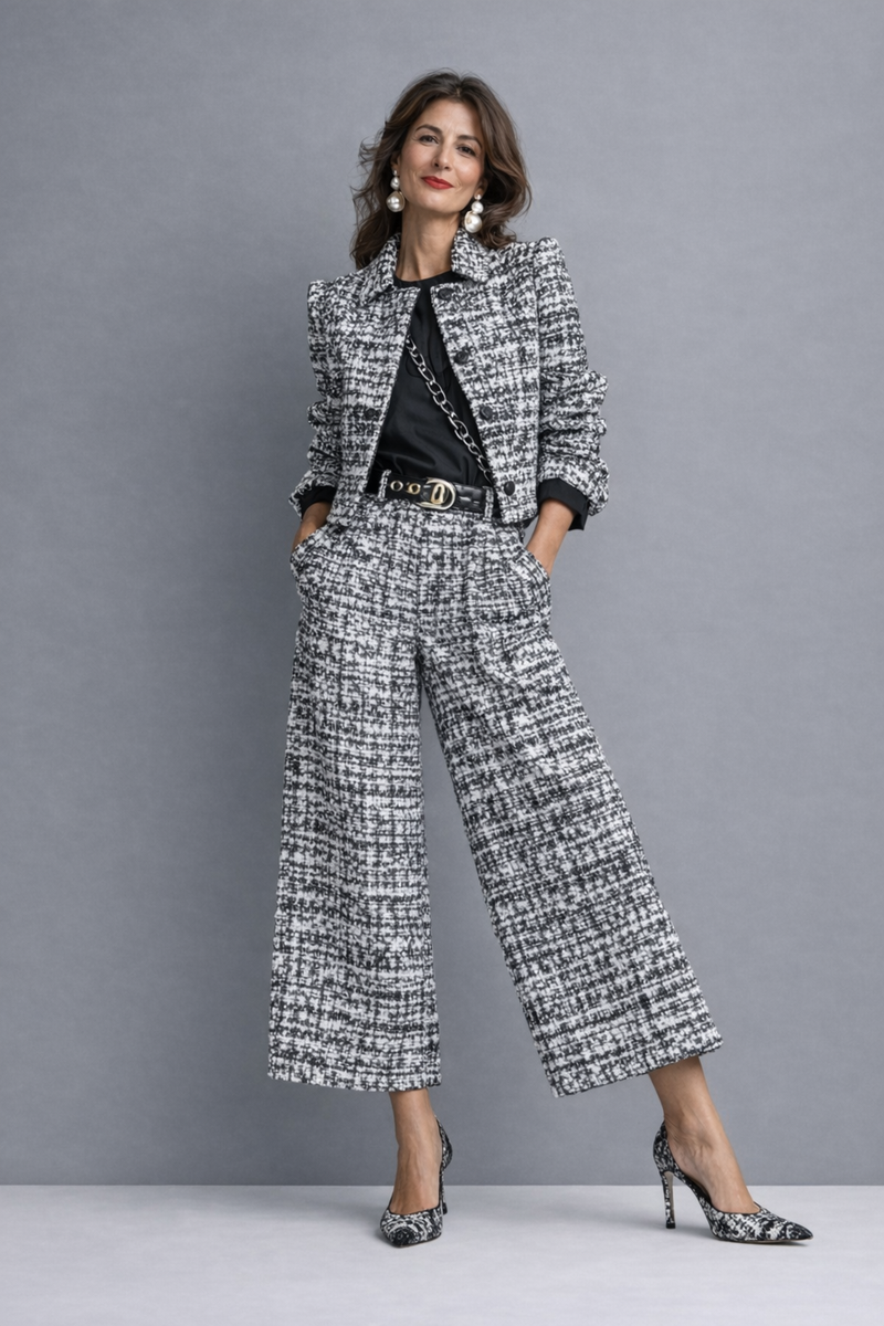 SPYCISŁAWA | Completo in tweed per le giornate fresche