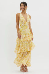 Maya | Floral Maxi Dress with Ruffles