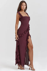 Talía | Maxi Dress with Ruffles and Slit