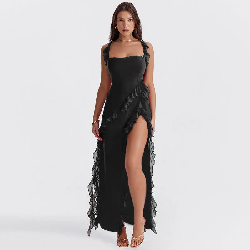 Talía | Maxi Dress with Ruffles and Slit