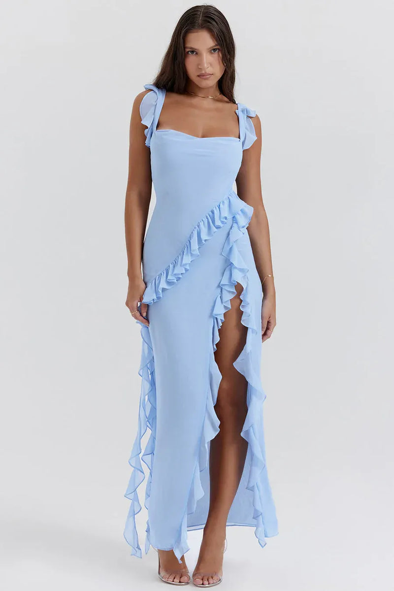 Talía | Maxi Dress with Ruffles and Slit