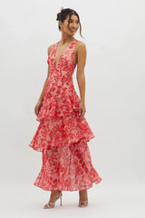 Maya | Floral Maxi Dress with Ruffles