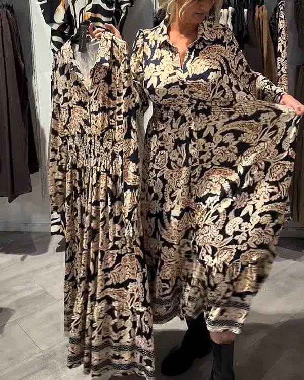 Abril | Vintage-Style Floral Shirt Dress