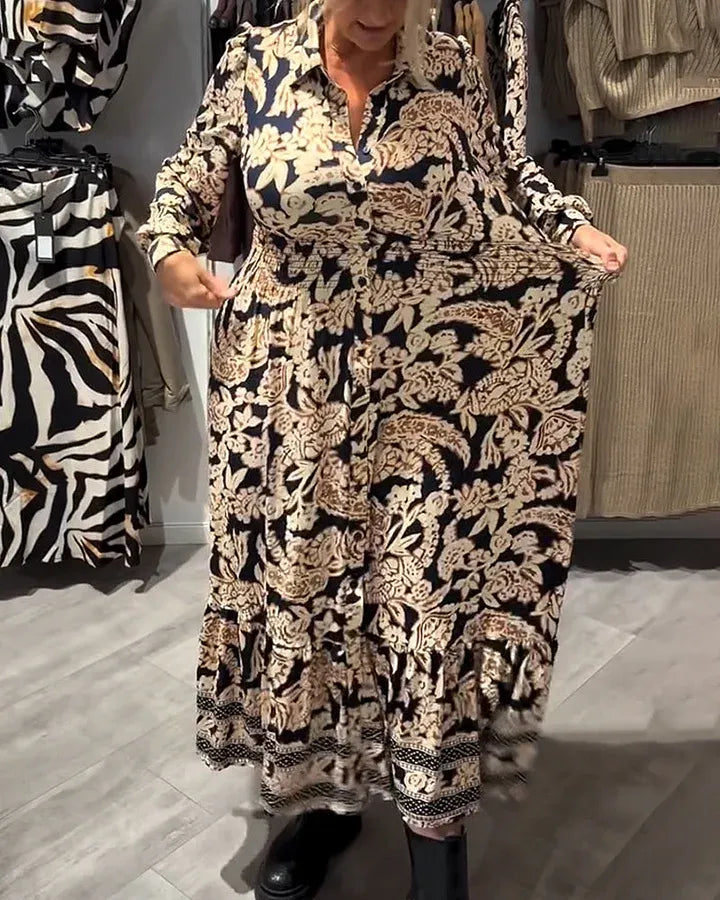 Abril | Vintage-Style Floral Shirt Dress