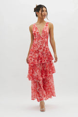 Maya | Floral Maxi Dress with Ruffles