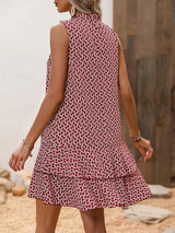 Inés | Sleeveless Dress with Elegant Print and Fluid Drape