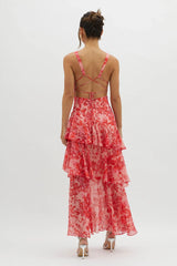 Maya | Floral Maxi Dress with Ruffles