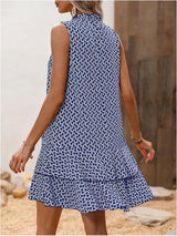 Inés | Sleeveless Dress with Elegant Print and Fluid Drape