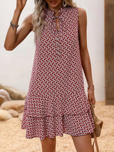 Inés | Sleeveless Dress with Elegant Print and Fluid Drape