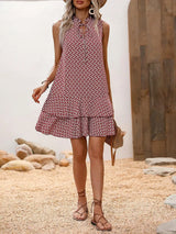 Inés | Sleeveless Dress with Elegant Print and Fluid Drape
