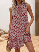 Inés | Sleeveless Dress with Elegant Print and Fluid Drape