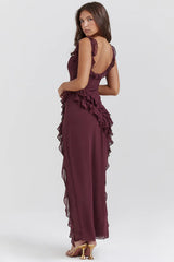 Talía | Maxi Dress with Ruffles and Slit