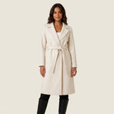 Cappotto Sciancrato con Rever e Cintura Annodata da Donna