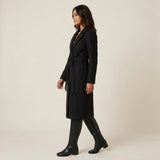 Cappotto Sciancrato con Rever e Cintura Annodata da Donna