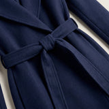Cappotto Sciancrato con Rever e Cintura Annodata da Donna