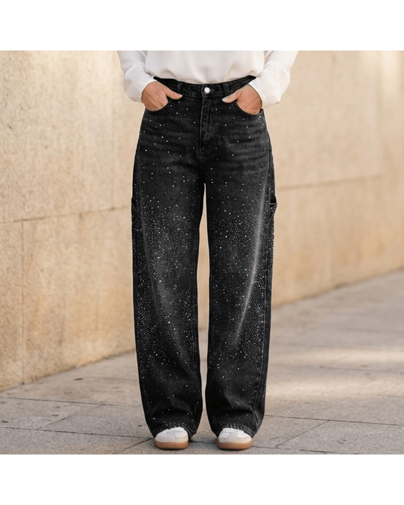 Valeria | Wide-Leg Jeans with Sparkling Details