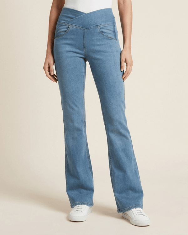 Irene | High-Waisted Crossover Jeans