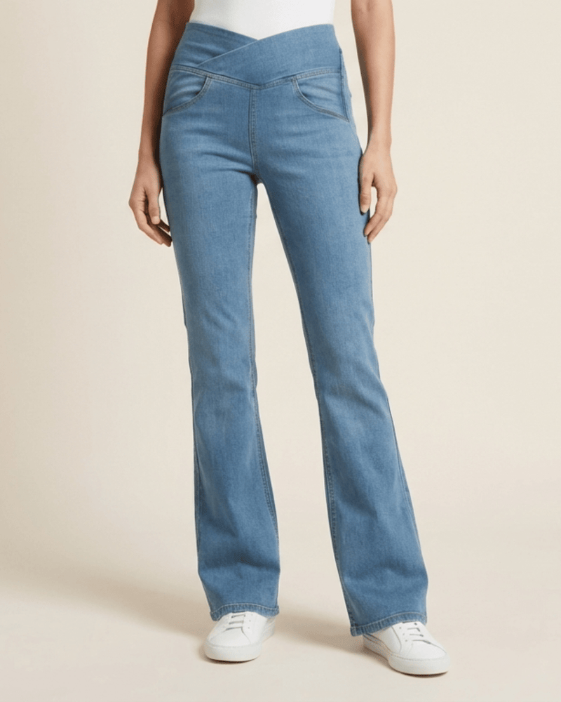 Irene | High-Waisted Crossover Jeans
