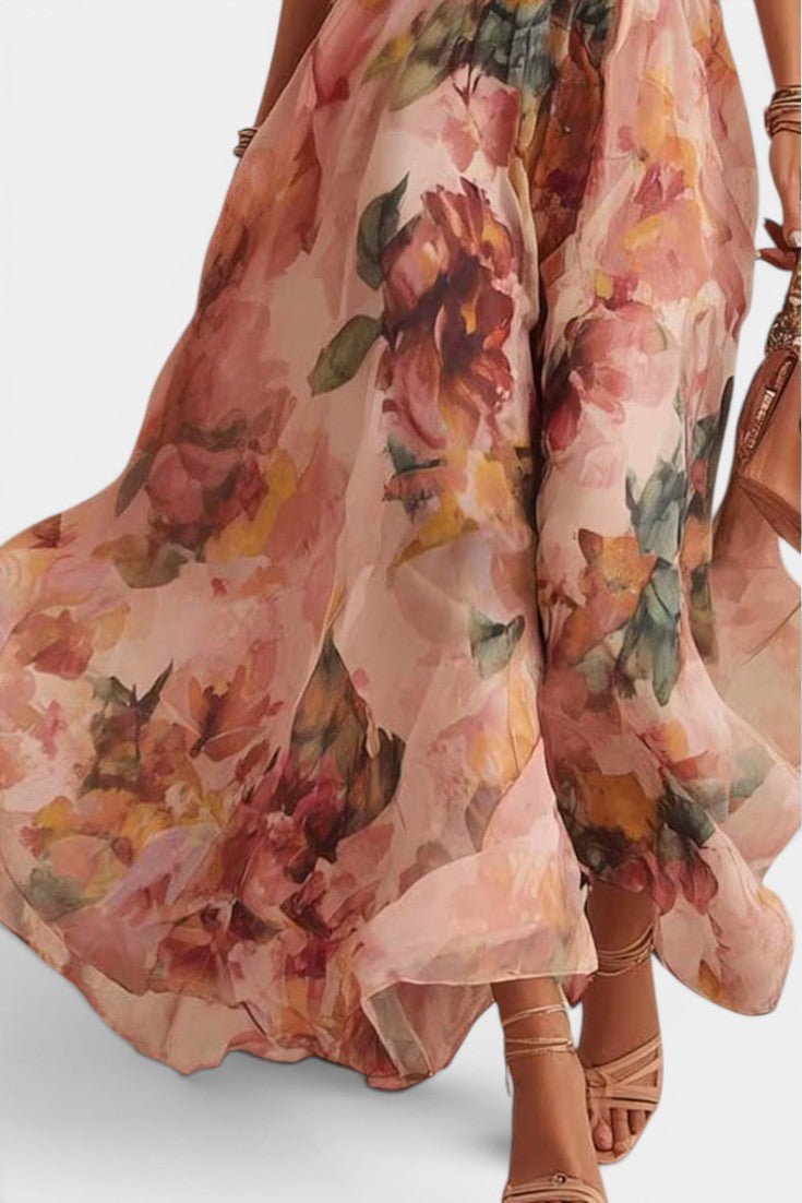 Abito Maxi Floreale Monospalla