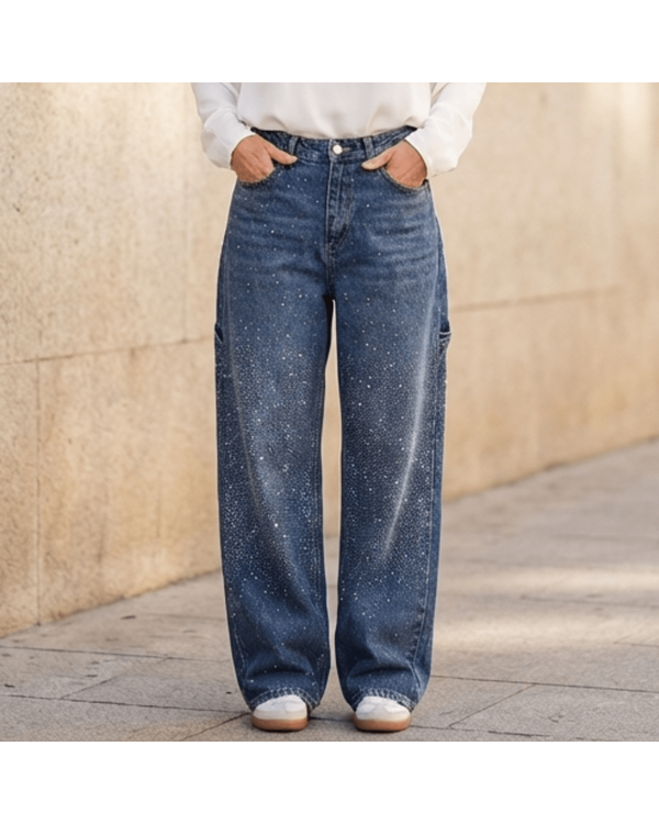 Valeria | Wide-Leg Jeans with Sparkling Details