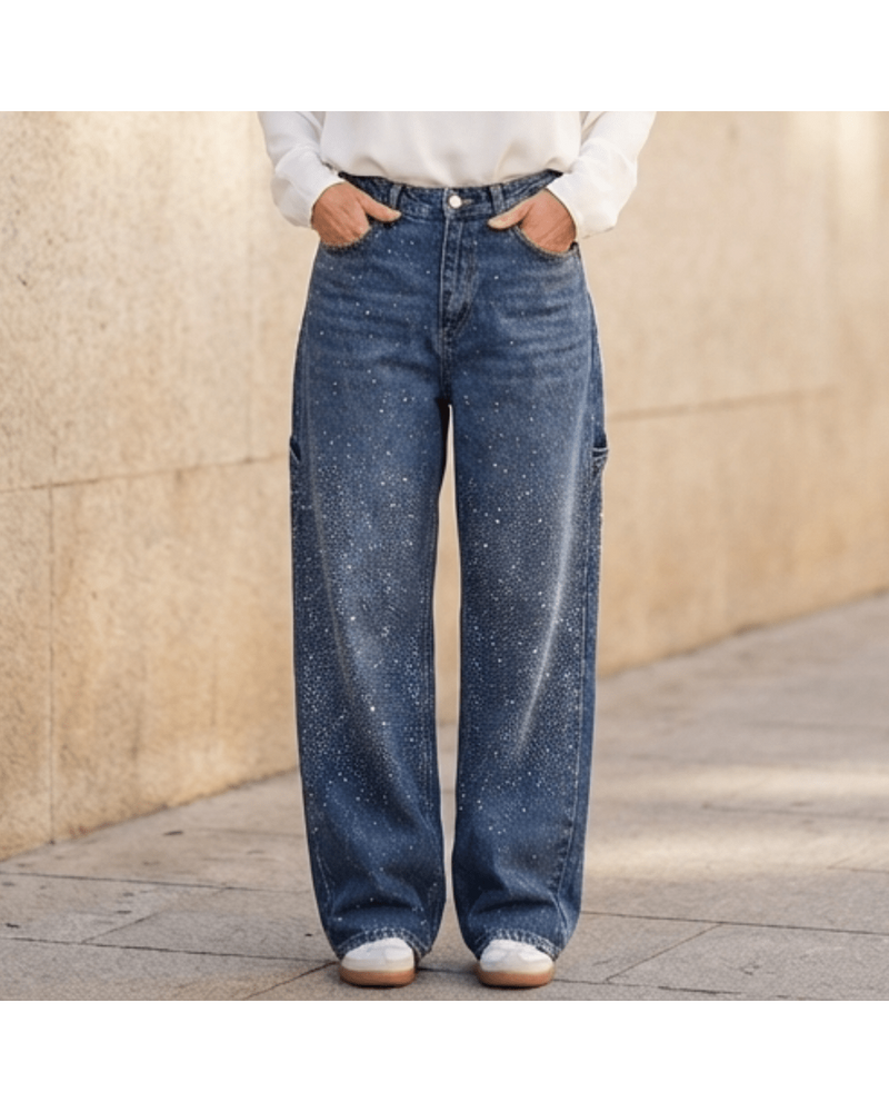 Valeria | Wide-Leg Jeans with Sparkling Details
