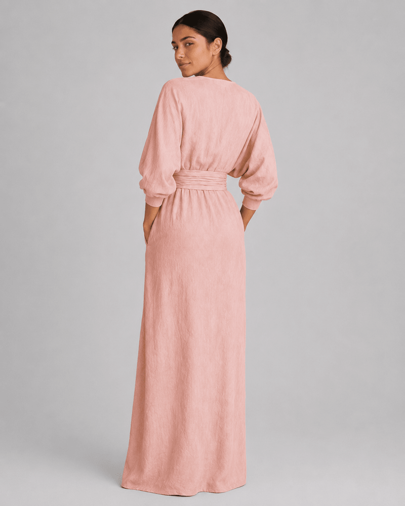V-Neck Linen Maxi Dress