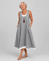 Victoria | Strapless Summer Dress with Layered Effect