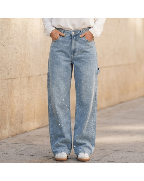 Valeria | Wide-Leg Jeans with Sparkling Details
