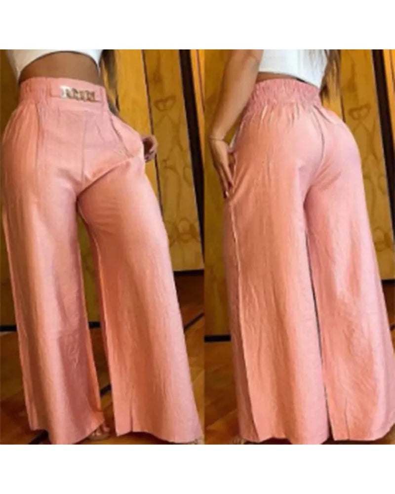 Siena – High-Waisted Wide-Leg Trousers with Belt Detail