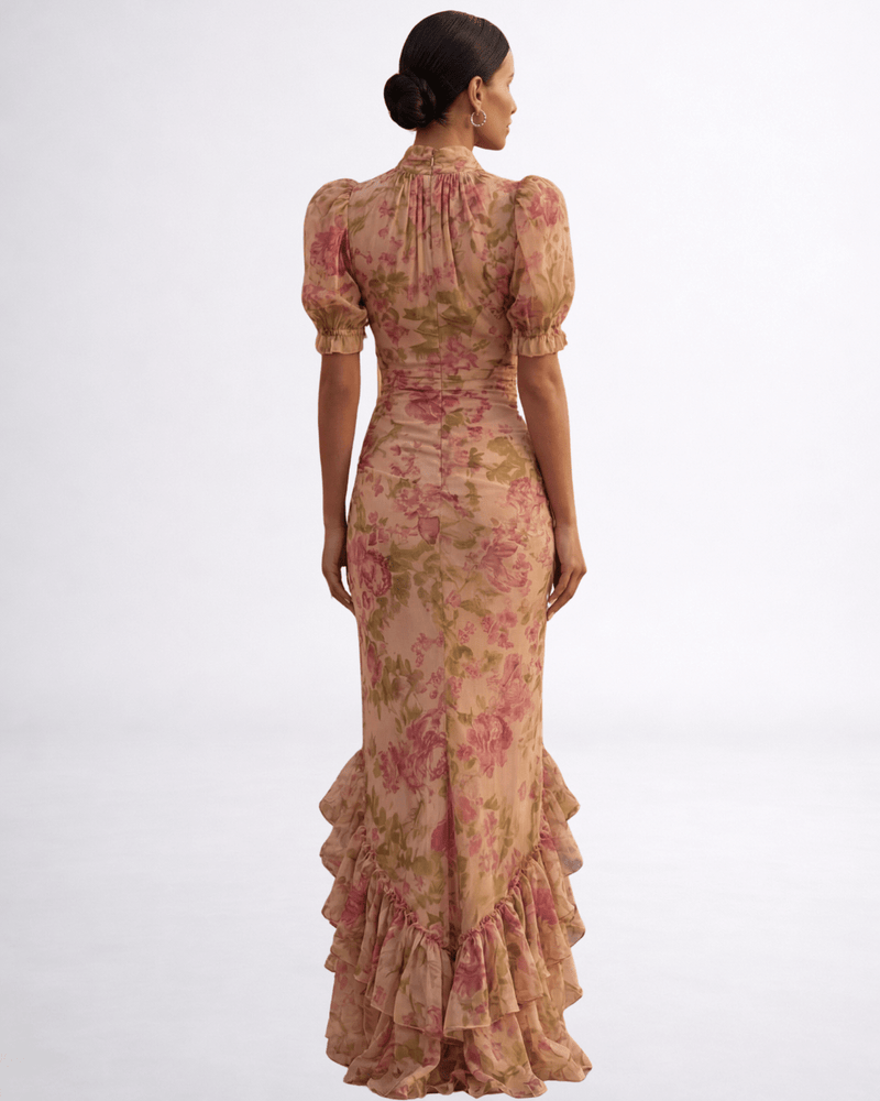 Rosario | Long Floral Chiffon Dress
