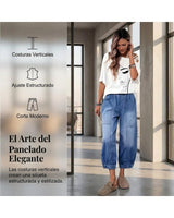 Zoe - Relaxed Cropped Jeans with Elasticated Waist