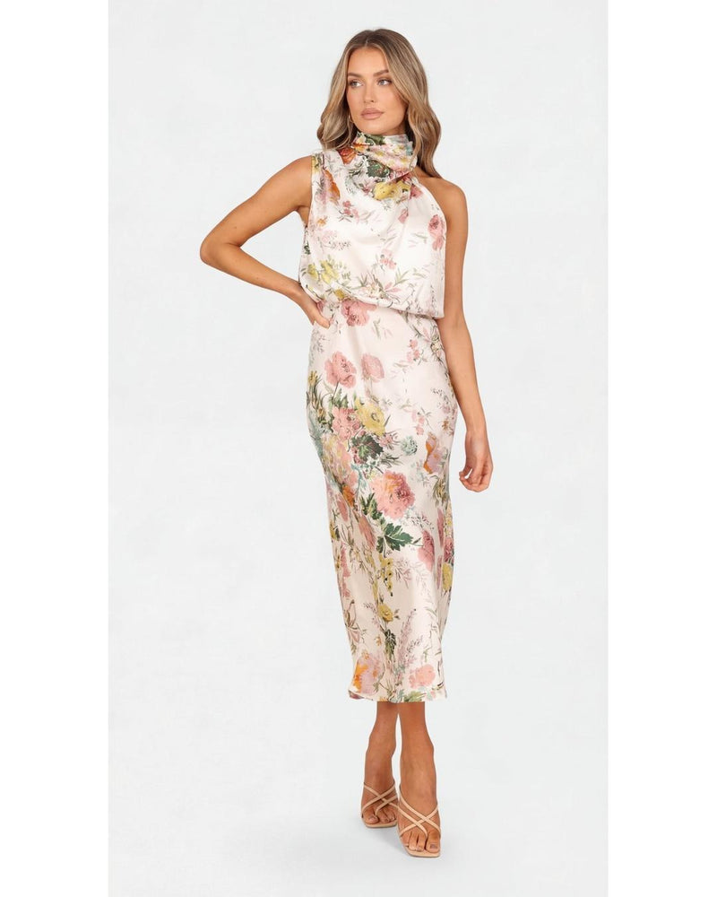 Lisa | Floral Halter Maxi Dress
