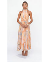 ESTHER | Watercolour-Style Halter Dress