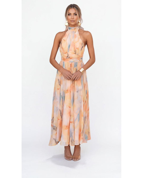 ESTHER | Watercolour-Style Halter Dress