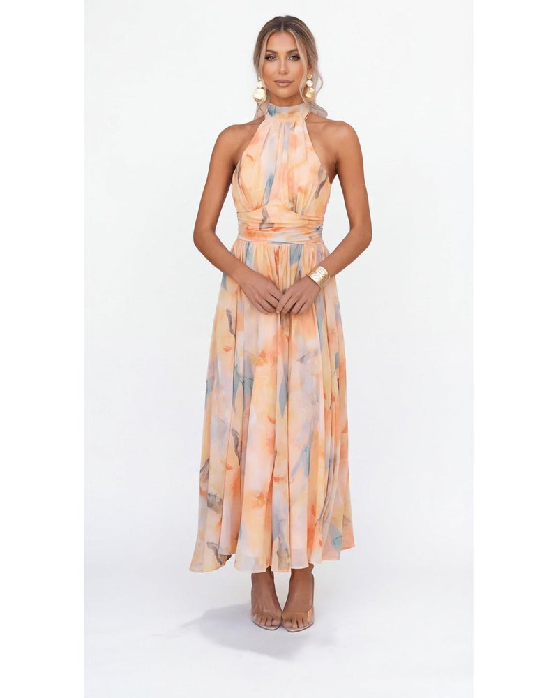 ESTHER | Watercolour-Style Halter Dress