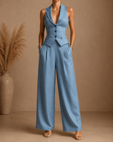 Ana | Women's Two-Piece Set with V-Neck and Buttons