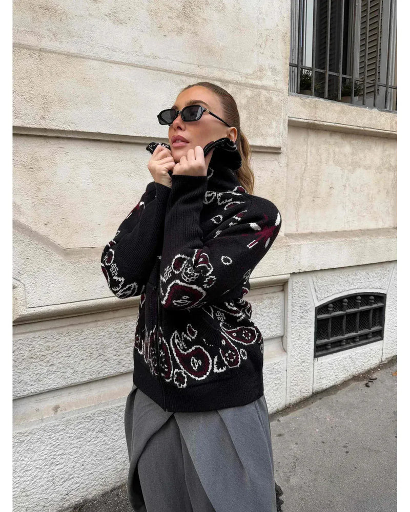 Aitana | High-Neck Knit Jumper with Zip