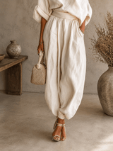 Janet | Off-Shoulder Loose Top and Slim Trousers Set