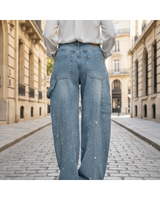 Valeria | Wide-Leg Jeans with Sparkling Details