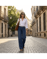 Laura | Low-Rise Wide-Leg Striped Jeans