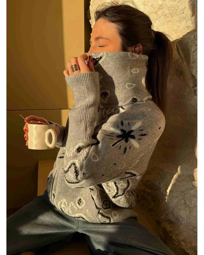 Aitana | High-Neck Knit Jumper with Zip